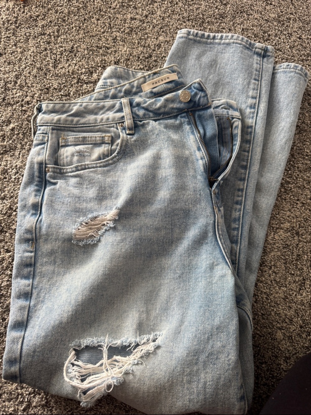 PacSun Light Blue High-Rise Distressed Jeans